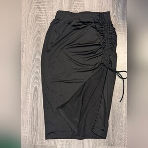 Split thigh drawstring skirt